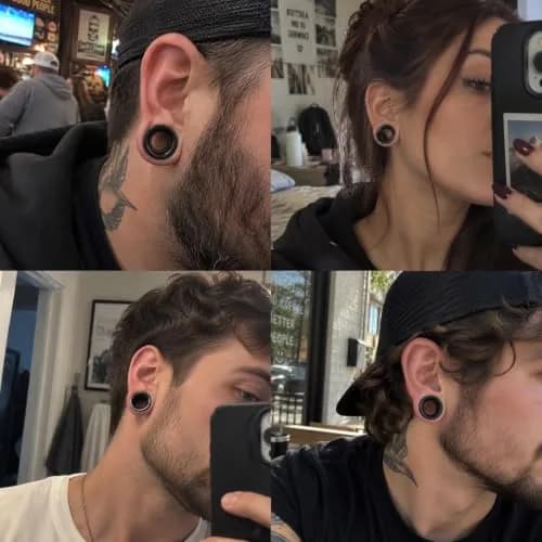 Oyaface Black Silicone Ear Tunnels 16mm | Hypoallergenic, Flexible & Stylish (70-120 chars) thumbnail 3