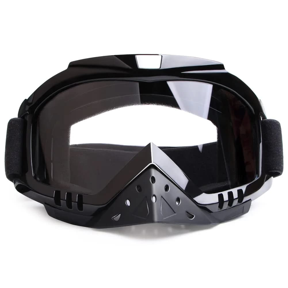 Dmeixs Motorcycle Goggles Motocross ATV Off Road Racing Goggles Clear Lens | Helmet Compatible — Clear Lens