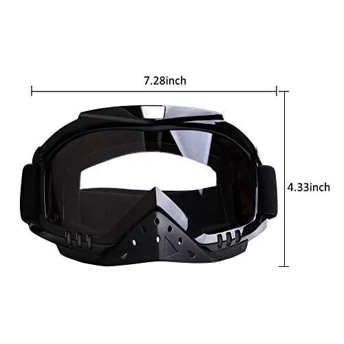 Dmeixs Motorcycle Goggles Motocross ATV Off Road Racing Goggles Clear Lens | Helmet Compatible thumbnail 8