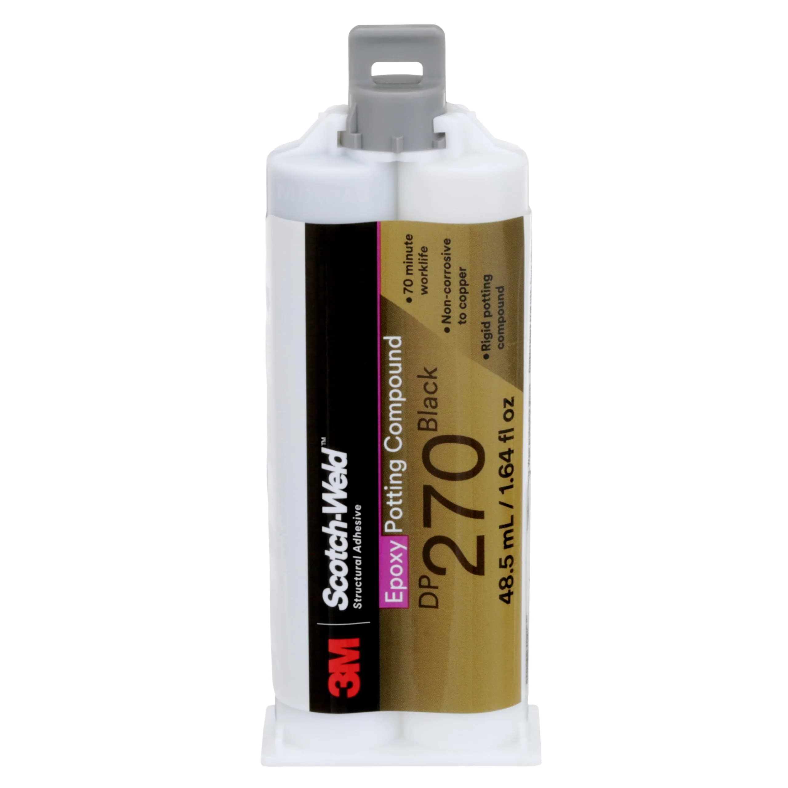 3M Scotch-Weld Epoxy Potting Compound DP270 48.5mL Duo-Pak | Black, Low Viscosity, 70 Min Work Life