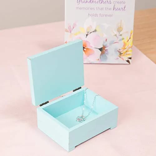 Pavilion Gift Company Nana, When I Count My Blessings I Count You Twice Blue Floral Jewelry Box | Decorative Box for Home Décor thumbnail 4