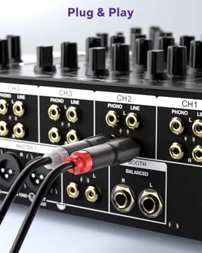 VCE RCA Female to 6.35mm Mono Male Audio Adapter Converter, Black, 6-Pack | Connect Audio Devices Seamlessly thumbnail 7