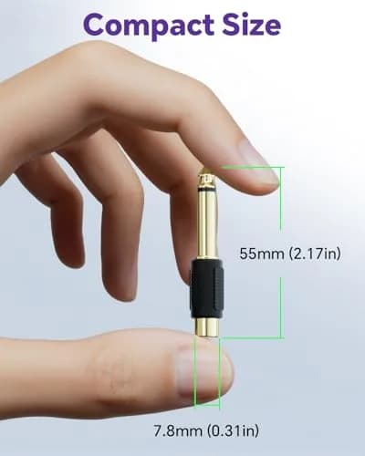 VCE RCA Female to 6.35mm Mono Male Audio Adapter Converter, Black, 6-Pack | Connect Audio Devices Seamlessly thumbnail 3