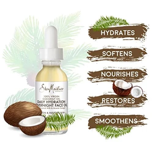 SheaMoisture 100% Virgin Coconut Oil Overnight Face Oil 30ml (1 Fl Oz) | Hydrates & Renews Skin thumbnail 7