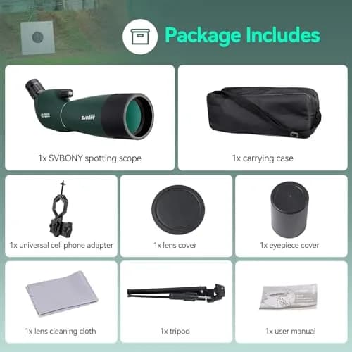 SVBONY SV28 Angled Spotting Scope 25-75x70mm with Tripod & Phone Adapter | Target Shooting Optics thumbnail 9