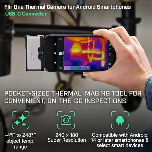 FLIR ONE Thermal Imaging Camera for Android Smartphones (USB-C), 240x180 Super Resolution | Industrial Inspection Tool thumbnail 2