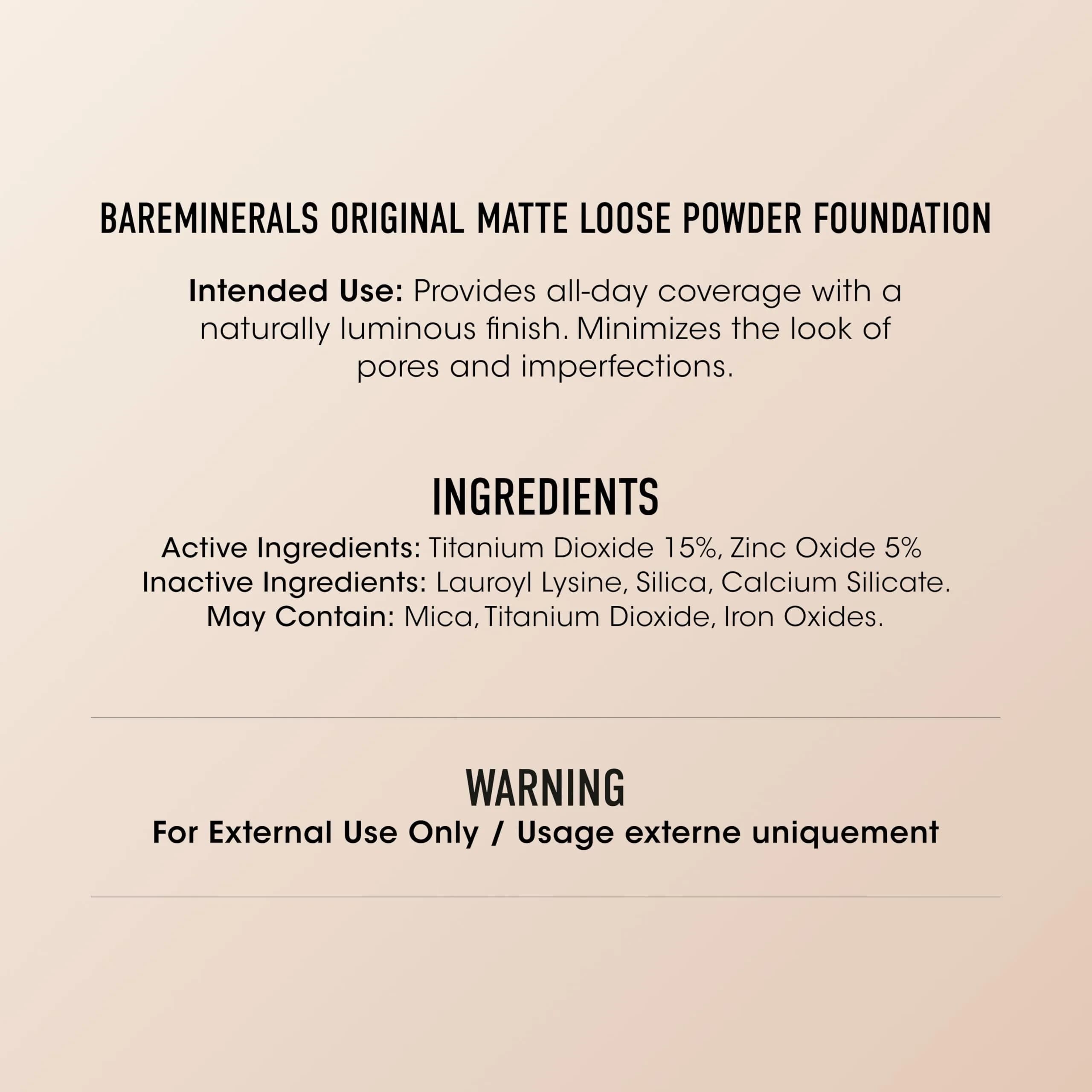 bareMinerals Original Matte Loose Mineral Foundation SPF 15 15 Neutral Medium | Vegan, Dermatologist-Tested, No Spill - view 9