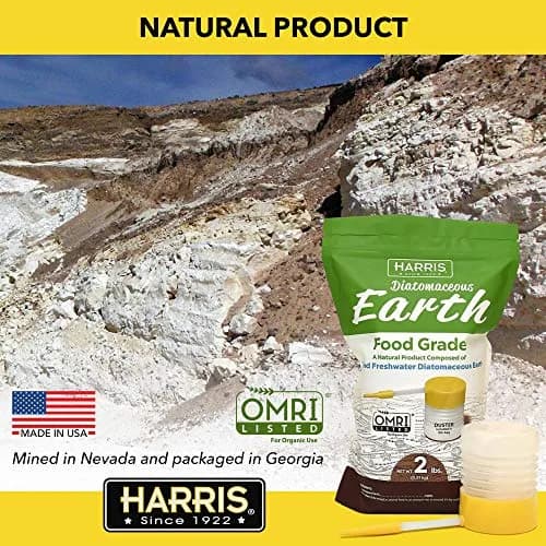 HARRIS Food Grade Diatomaceous Earth Powder 1 kg (2.2 lb) with Duster | OMRI Listed Organic Insect Control thumbnail 2