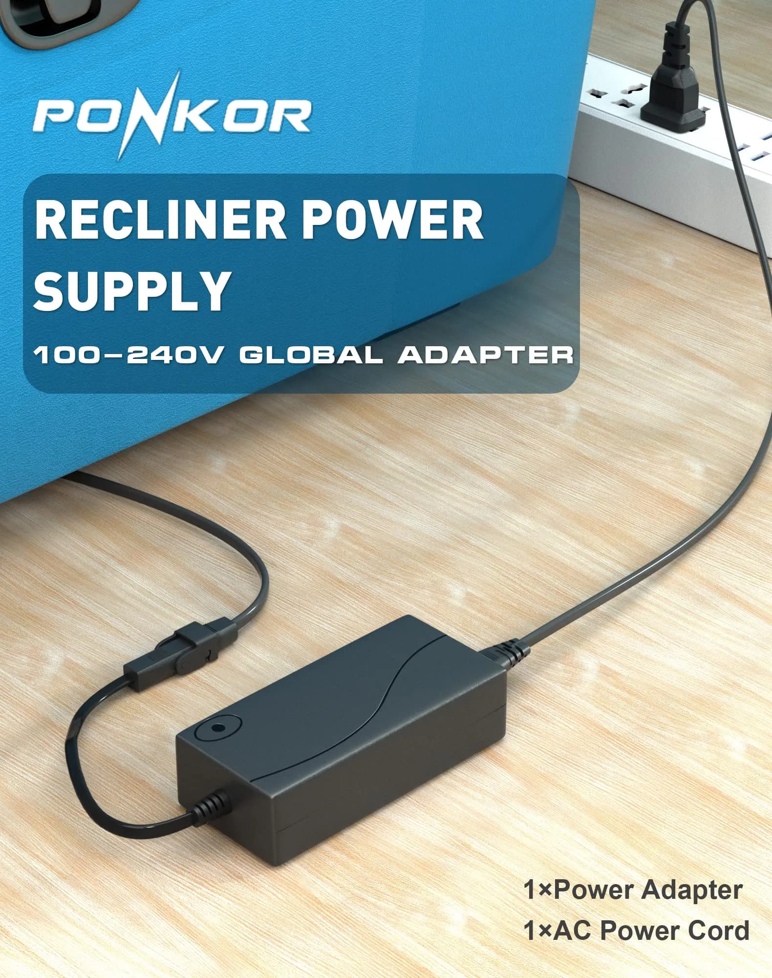 Ponkor 29V/24V 2A Power Supply Adapter with AC Cord | Universal Recliner Replacement - view 5