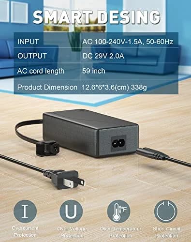 Ponkor 29V/24V 2A Power Supply Adapter with AC Cord | Universal Recliner Replacement thumbnail 2