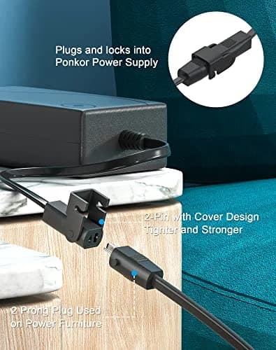 Ponkor 29V/24V 2A Power Supply Adapter with AC Cord | Universal Recliner Replacement thumbnail 3