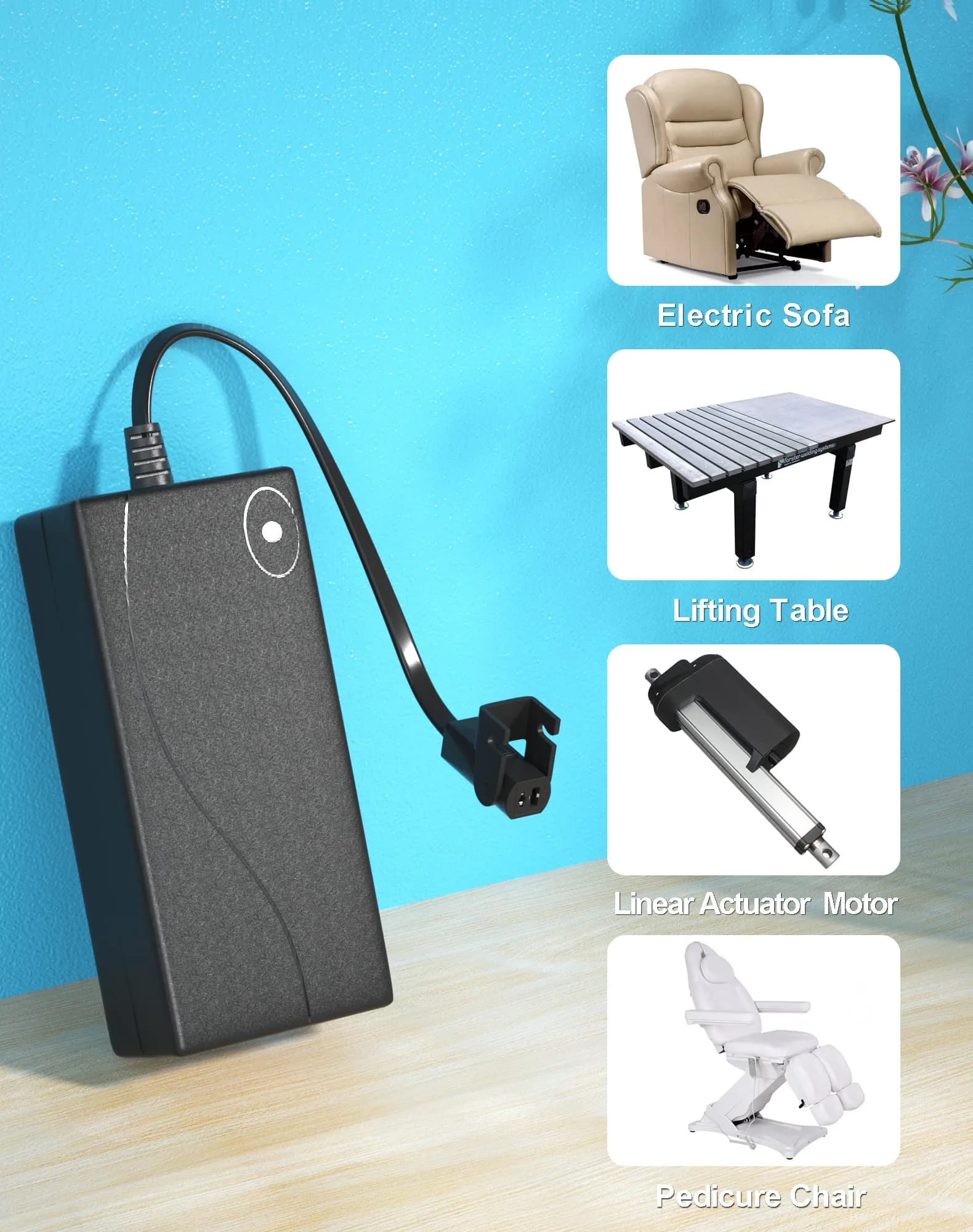 Ponkor 29V/24V 2A Power Supply Adapter with AC Cord | Universal Recliner Replacement - view 4