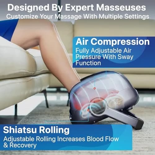 MIKO Shiatsu Foot Massager with Heat and Deep Kneading | Deep Tissue Relief & Circulation Boost thumbnail 5