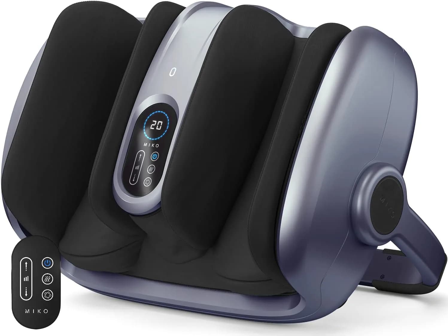 MIKO Shiatsu Foot Massager with Heat and Deep Kneading | Deep Tissue Relief & Circulation Boost — Charcoal-grey