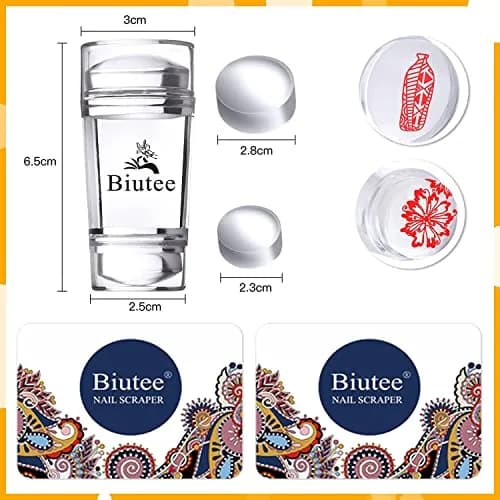 Biutee 19pcs Nail Art Stamping Plates Set with Stamper & Scraper | 15 Plates for Leaves, Flowers, Animals thumbnail 5