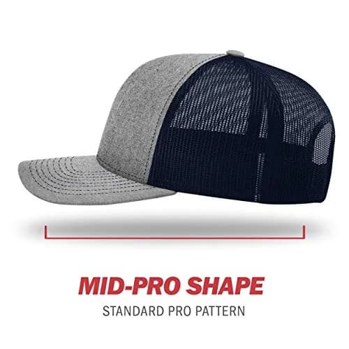 Richardson 112 Split Heather Grey/Navy Trucker Baseball Cap - One Size - view 3