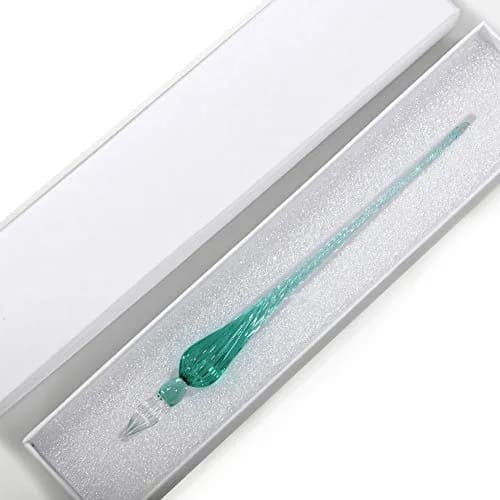 molshine Handmade Glass Dip Pen Crystal Calligraphy Pen Signature Dipped Pen for Artist Women Men Teens,Writing Drawing Decoration Gifts (Ice green) | Elegant Glass Calligraphy thumbnail 7