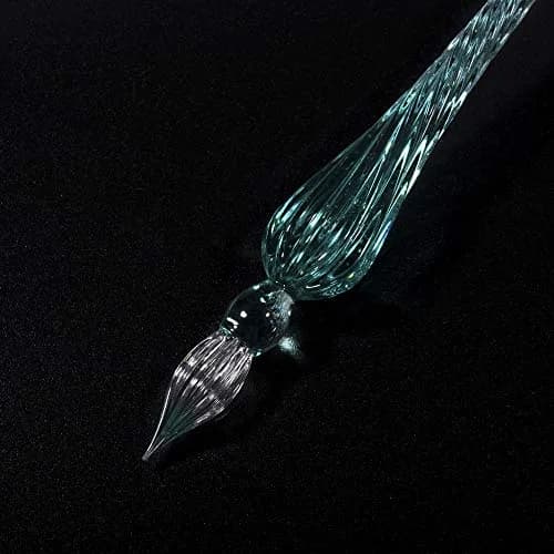 molshine Handmade Glass Dip Pen Crystal Calligraphy Pen Signature Dipped Pen for Artist Women Men Teens,Writing Drawing Decoration Gifts (Ice green) | Elegant Glass Calligraphy thumbnail 3