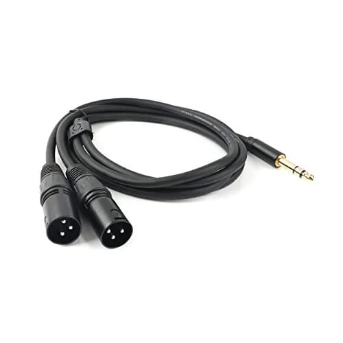 SiYear 6.35mm TRS Male to Dual XLR Male Microphone Adapter Cable 1.5M | Stereo Unbalanced Audio Converter thumbnail 6