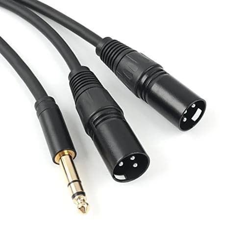 SiYear 6.35mm TRS Male to Dual XLR Male Microphone Adapter Cable 1.5M | Stereo Unbalanced Audio Converter thumbnail 2