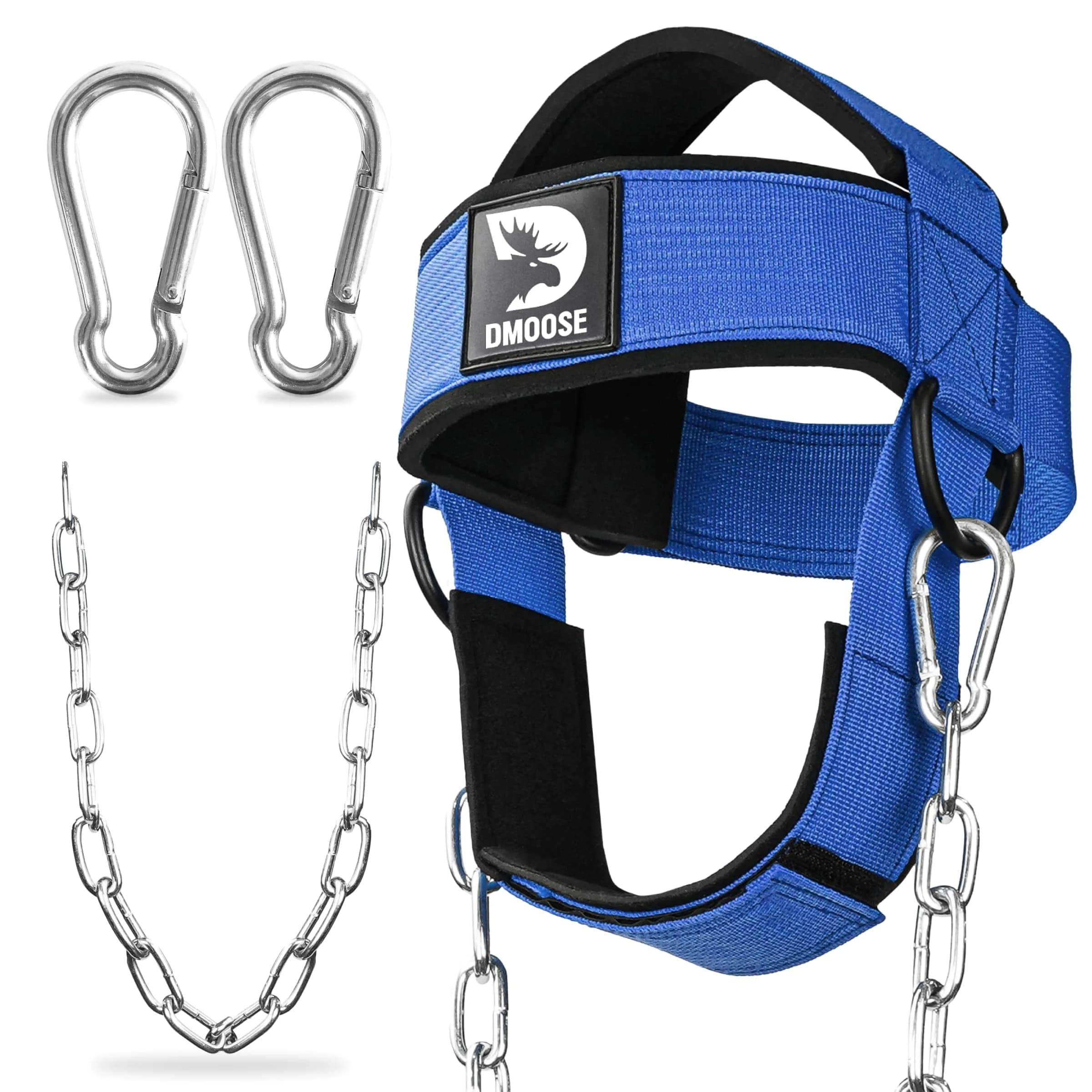 DMoose Fitness Neck Harness with Steel Chain & Padding | 4.5cm (1.77in) Thick, 76cm (30in) Chain - main product image