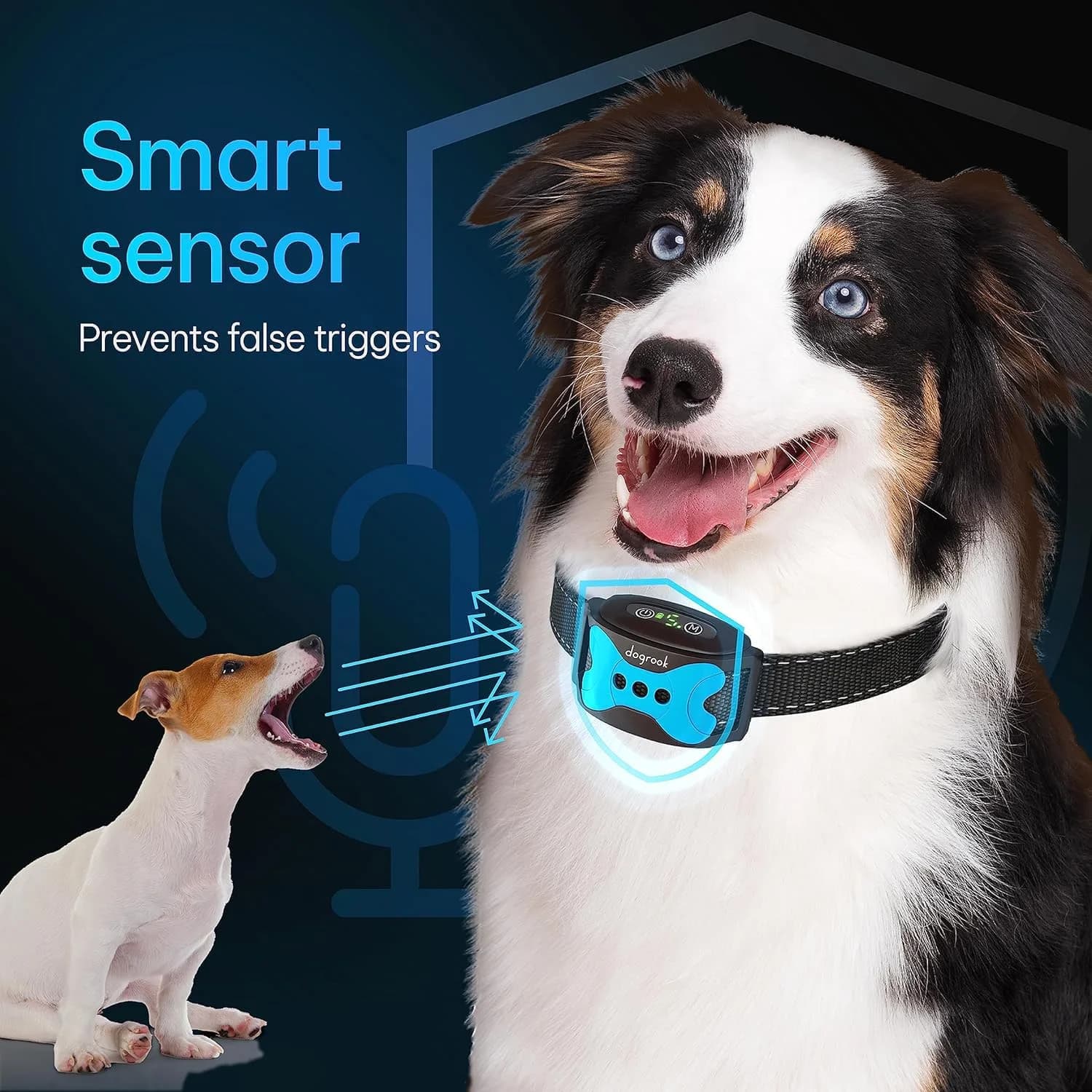 DogRook Humane Rechargeable Bark Collar for Dogs | 11-110lb, 9-22in Neck, Waterproof, Vibration & Beep - view 4