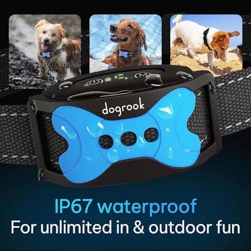 DogRook Humane Rechargeable Bark Collar for Dogs | 11-110lb, 9-22in Neck, Waterproof, Vibration & Beep thumbnail 2
