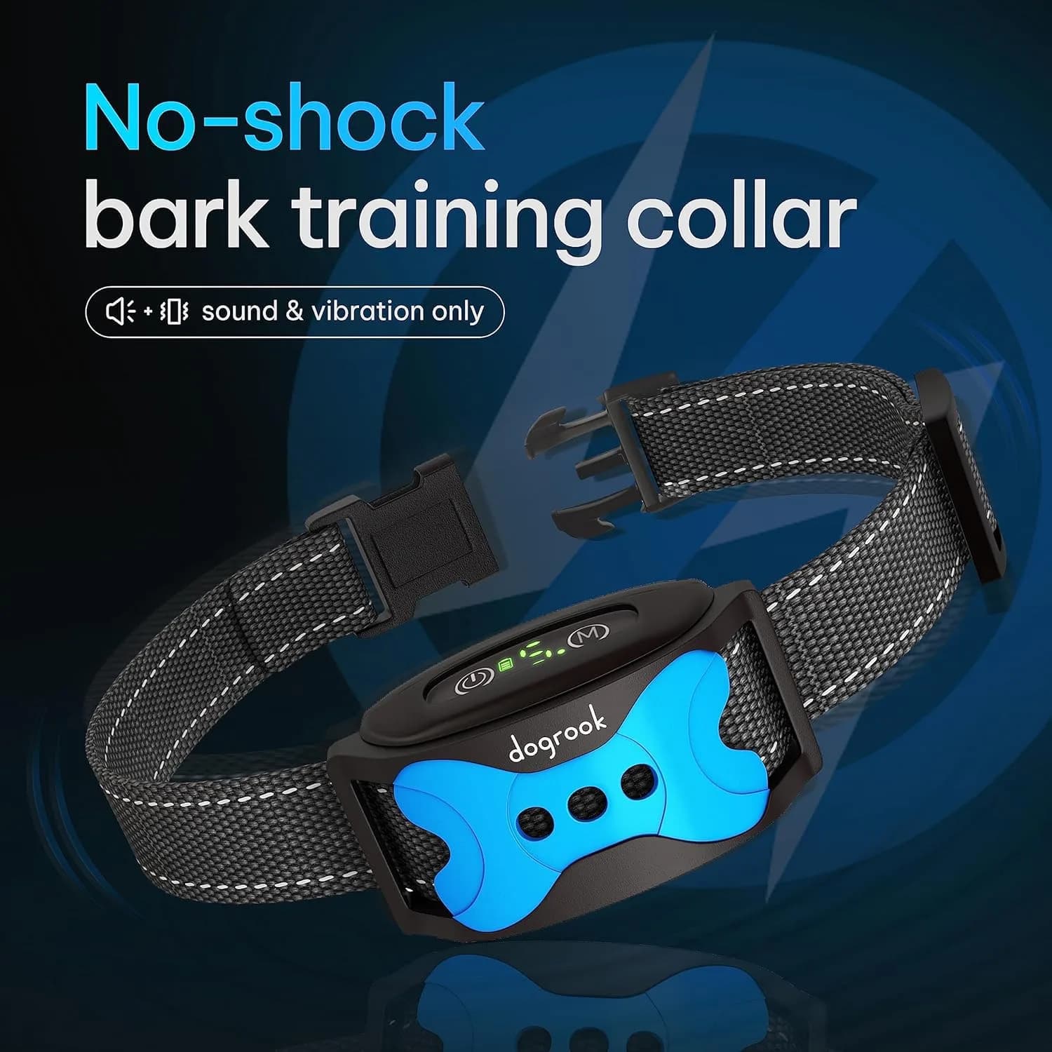 DogRook Humane Rechargeable Bark Collar for Dogs | 11-110lb, 9-22in Neck, Waterproof, Vibration & Beep - view 3