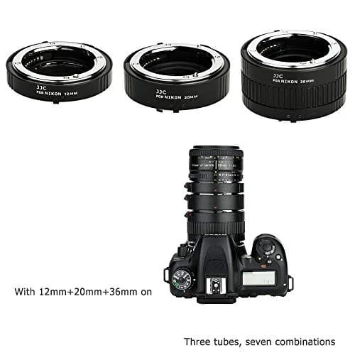 JJC Auto Focus Macro Extension Tube Set for Nikon F Camera & Lens | 12mm, 20mm, 36mm Tubes thumbnail 4