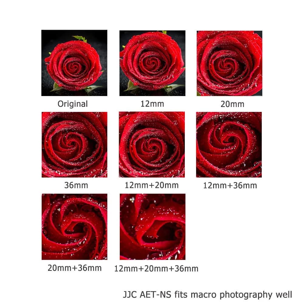 JJC Auto Focus Macro Extension Tube Set for Nikon F Camera & Lens | 12mm, 20mm, 36mm Tubes - view 5