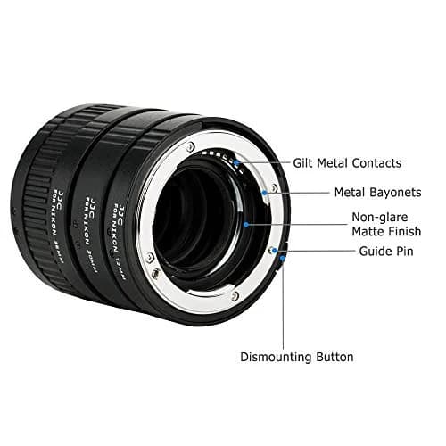 JJC Auto Focus Macro Extension Tube Set for Nikon F Camera & Lens | 12mm, 20mm, 36mm Tubes thumbnail 2