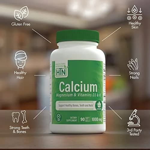 Health Thru Nutrition Calcium & Magnesium Vitamin D3 & K 90 Softgels | Bone & Immunity Support thumbnail 3