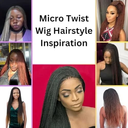 Wow Braids Micro Twist Wigs, 22 Inch Synthetic Hand Braided Wig for Black Women thumbnail 3
