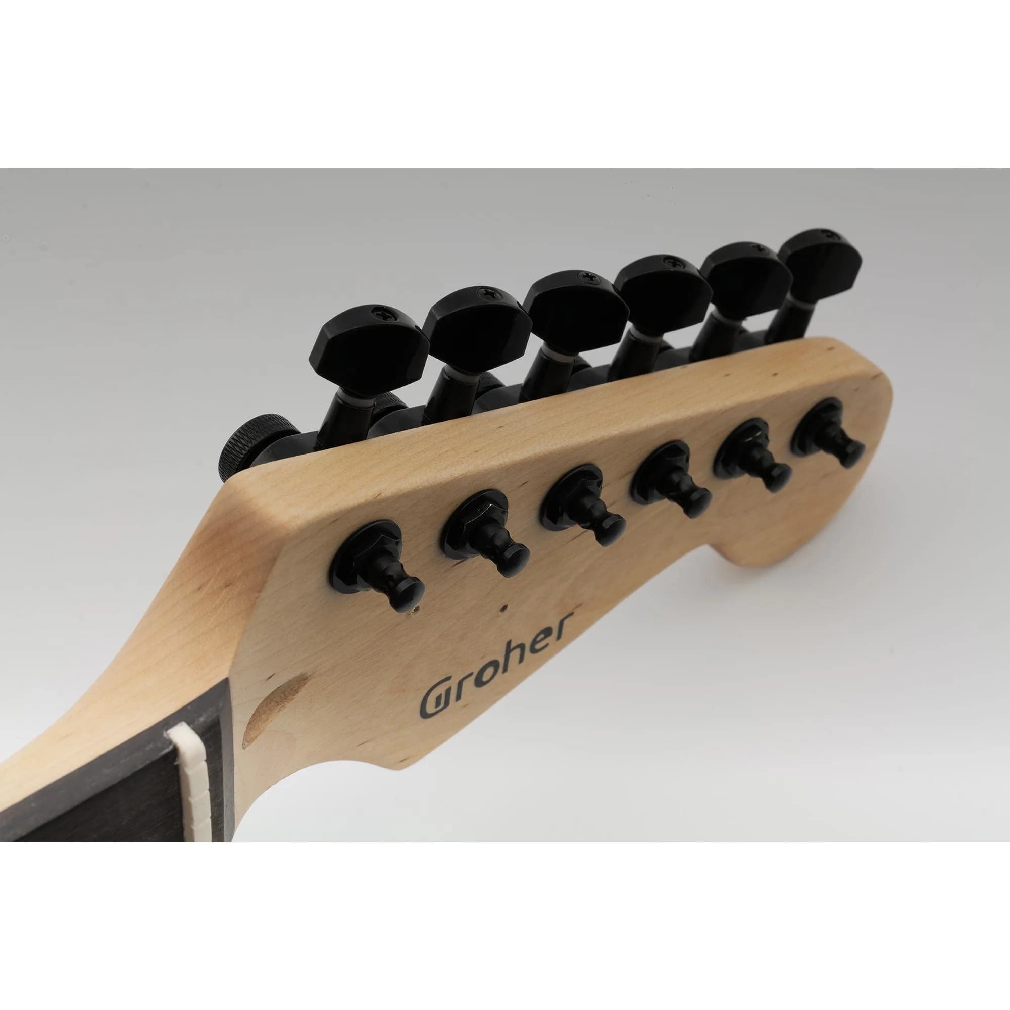 Musiclily Pro 6-in-Line Guitar Locking Tuners Tuning Pegs with 15:1 Gear Ratio, Black | Set of 6 for Strat/Tele Style Electric Guitars - view 8
