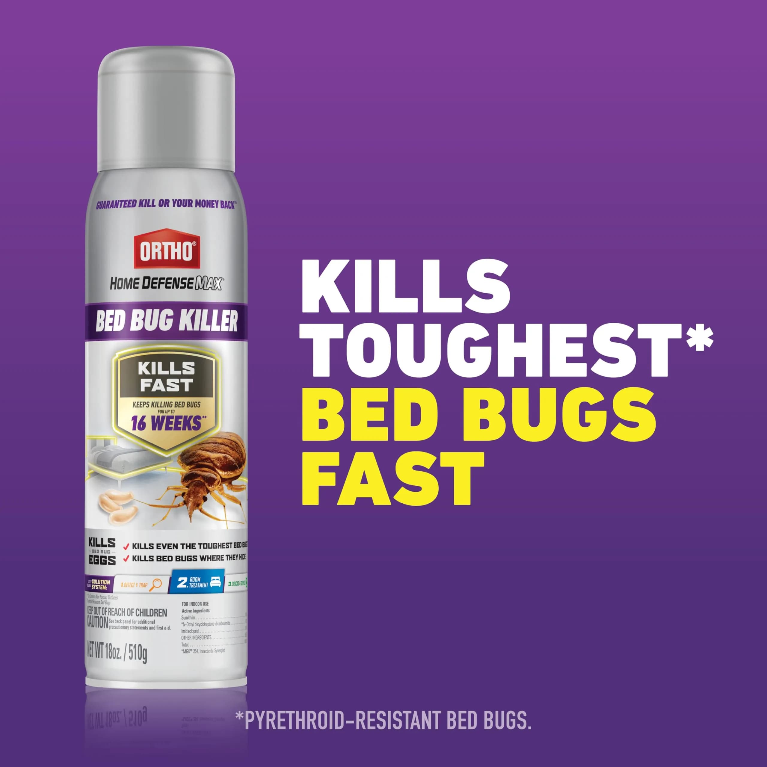 Ortho Home Defense Max Bed Bug & Flea Killer Aerosol Spray - Long-Lasting Insect Control for Your Home - view 2