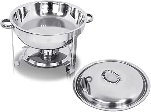 SUPER DEAL 5 Qt Stainless Steel Chafing Dish Set of 3 | Buffet Catering Warmer with Water Pan & Fuel Holder thumbnail 7