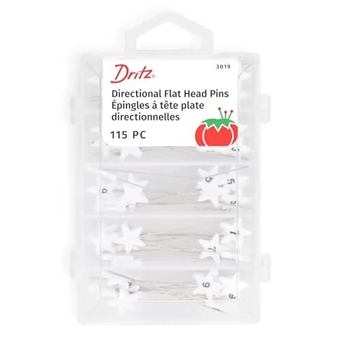 Dritz Flat Head Numbered and Directional Pins 115-Count | Sewing & Quilting Essentials thumbnail 1