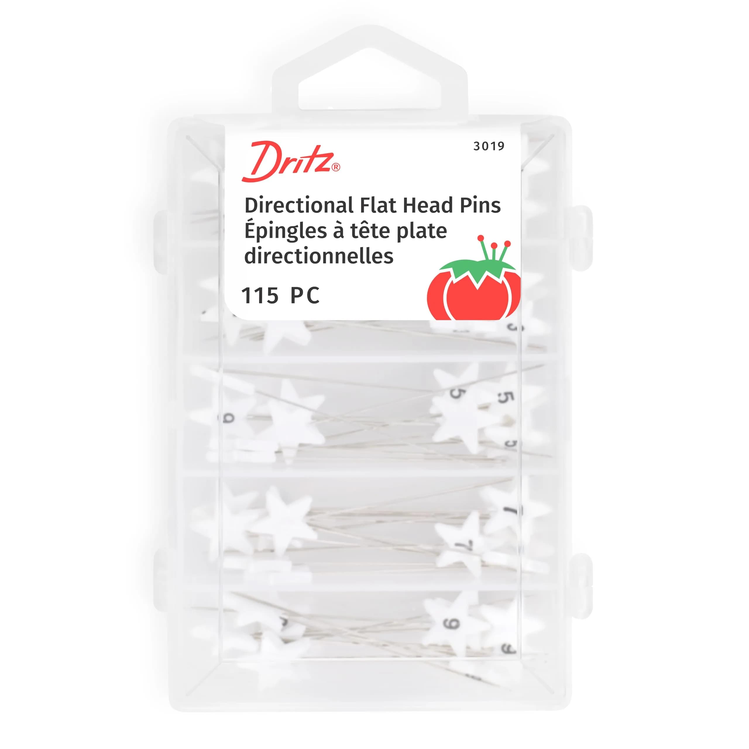 Dritz Flat Head Numbered and Directional Pins 115-Count | Sewing & Quilting Essentials - main product image