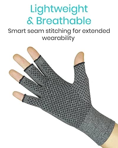 Vive Fingerless Compression Gloves for Arthritis - Textured Grip Men, Women | Support & Mobility thumbnail 8