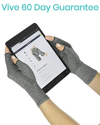 Vive Fingerless Compression Gloves for Arthritis - Textured Grip Men, Women | Support & Mobility thumbnail 9