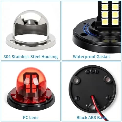 Obcursco LED Red and Green Boat Navigation Lights for Boats up to 40ft | IP67 Waterproof, 12V DC thumbnail 6