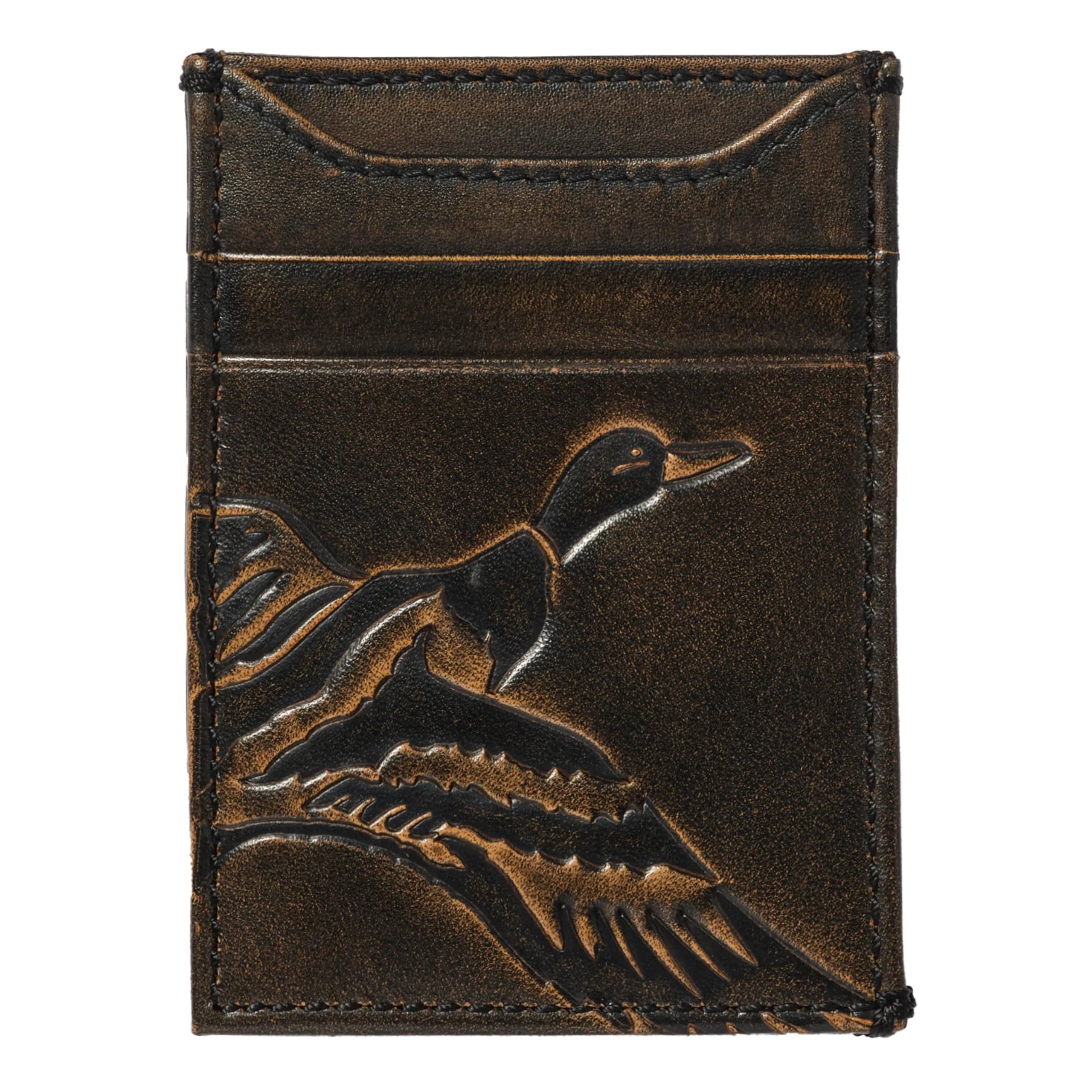 House of Jack Co. Duck Magnetic Money Clip Wallet 7.0 cm x 10.2 cm | Full Grain Leather Front Pocket Carry - main product image
