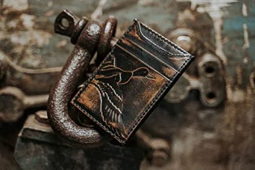 House of Jack Co. Duck Magnetic Money Clip Wallet 7.0 cm x 10.2 cm | Full Grain Leather Front Pocket Carry thumbnail 5