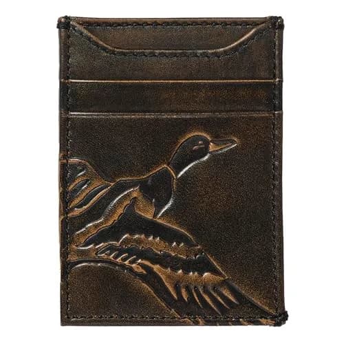 House of Jack Co. Duck Magnetic Money Clip Wallet 7.0 cm x 10.2 cm | Full Grain Leather Front Pocket Carry thumbnail 1