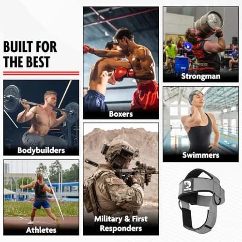 DMoose Fitness Neck Harness with 30" Steel Chain | Neck Exerciser, Trainer & Strengthener for Weight Lifting (Grey, 1.14 lb) thumbnail 6