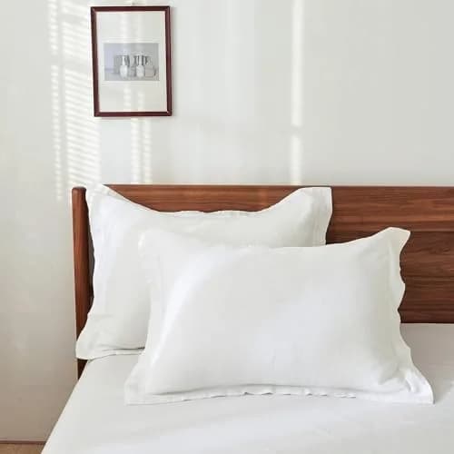 King Linens 100% Linen Pillow Shams 20'' x 36'' | Breathable & Soft, Pack of 2 thumbnail 1