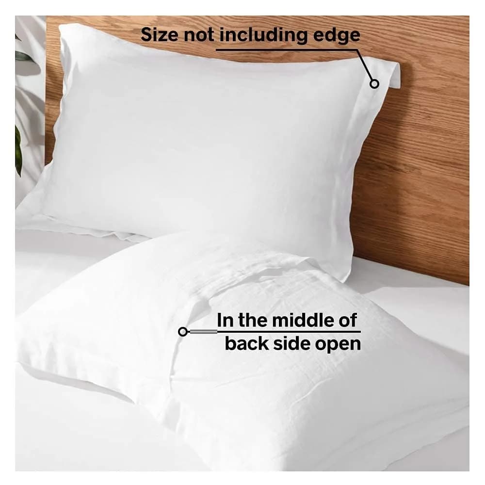 King Linens 100% Linen Pillow Shams 20'' x 36'' | Breathable & Soft, Pack of 2 thumbnail 5