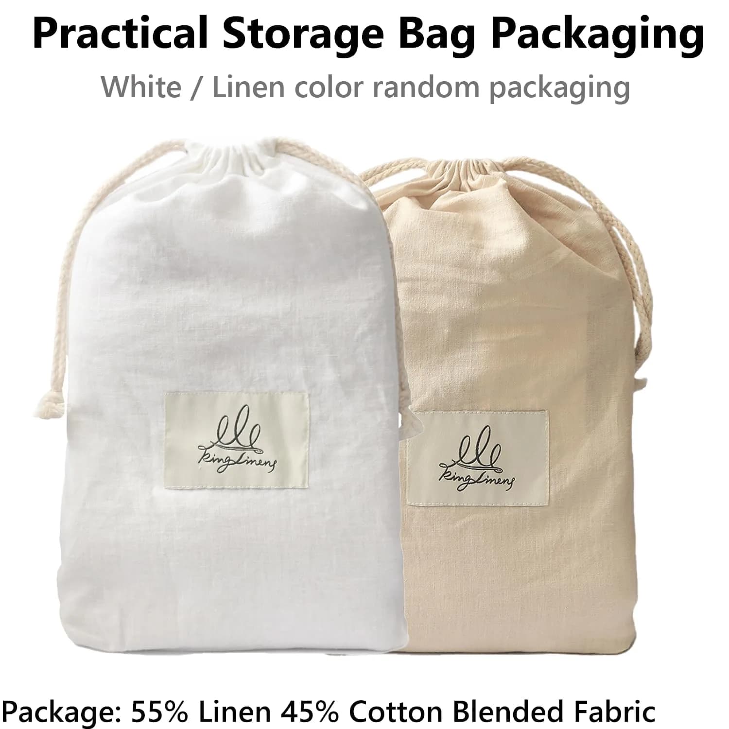 King Linens 100% Linen Pillow Shams 20'' x 36'' | Breathable & Soft, Pack of 2 thumbnail 6