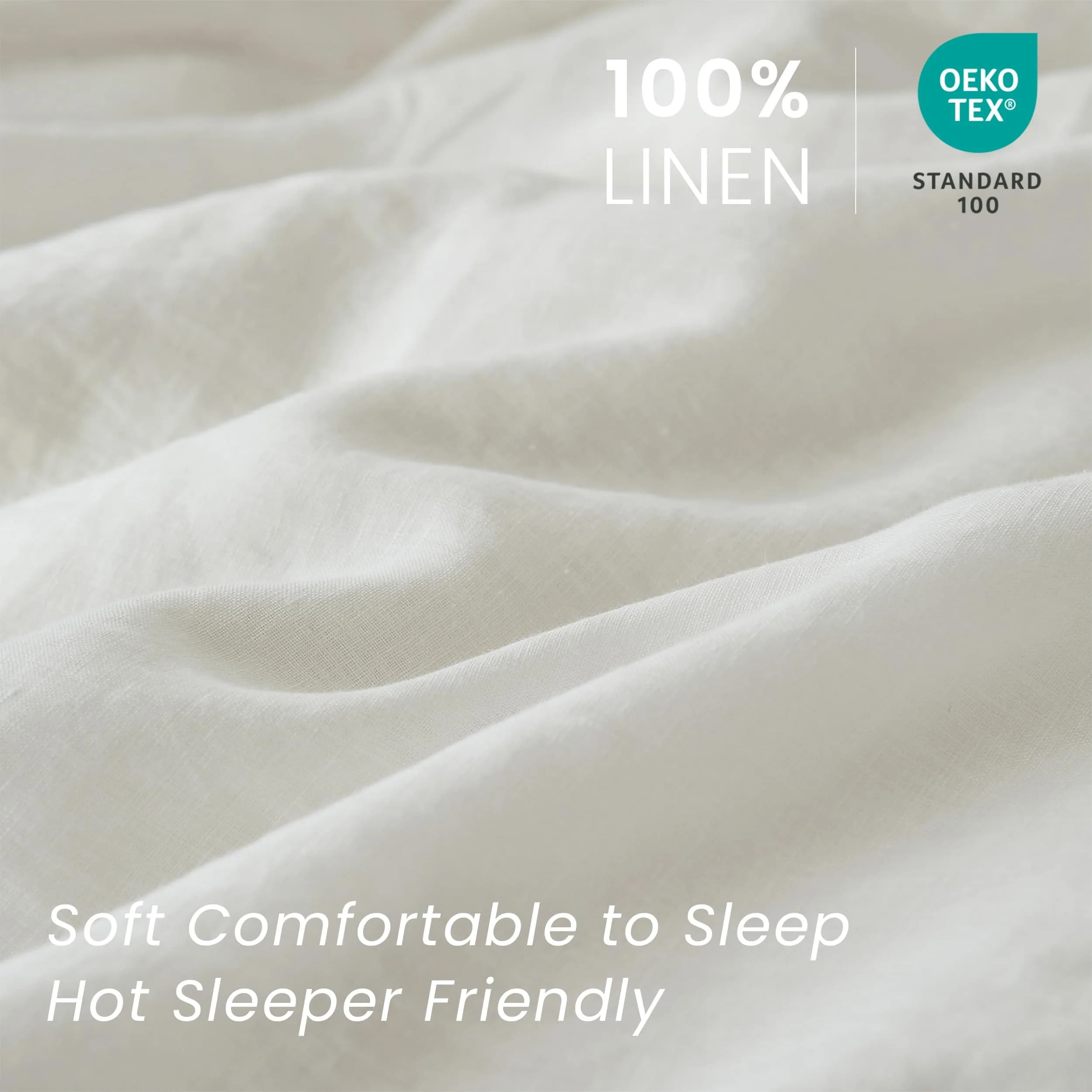 King Linens 100% Linen Pillow Shams 20'' x 36'' | Breathable & Soft, Pack of 2 thumbnail 2