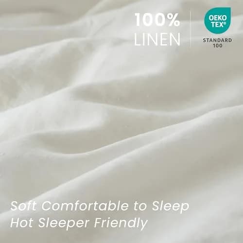 King Linens 100% Linen Pillow Shams 20'' x 36'' | Breathable & Soft, Pack of 2 thumbnail 2